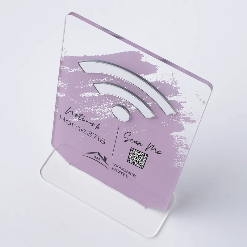 Customizable Wifi Connection QR Code Acrylic Plate