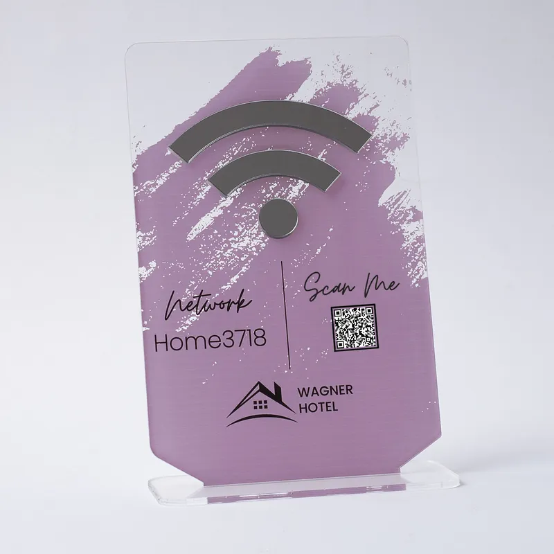 Customizable Wifi Connection QR Code Acrylic Plate