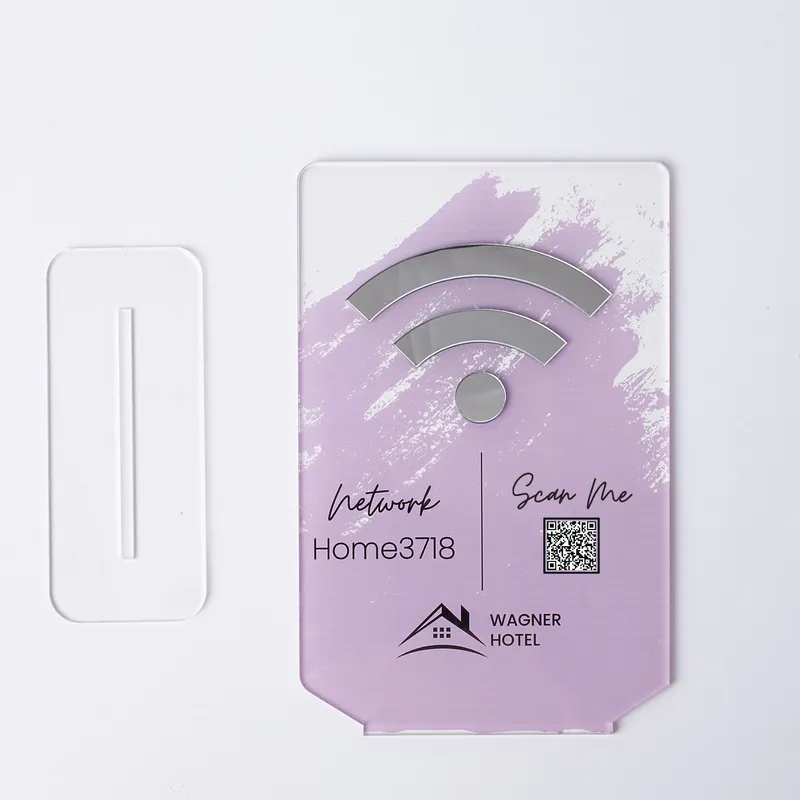 Customizable Wifi Connection QR Code Acrylic Plate