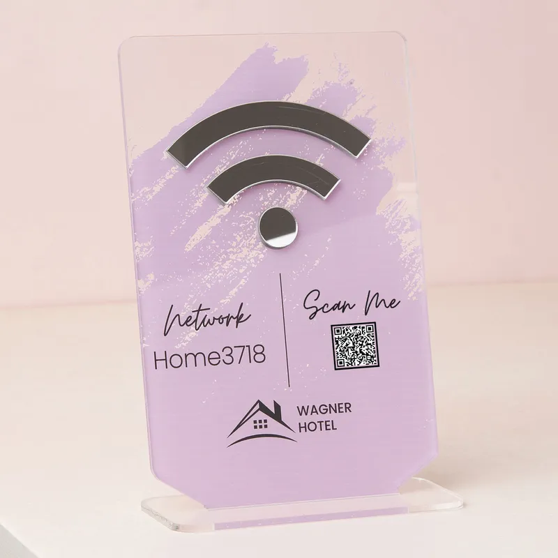 Customizable Wifi Connection QR Code Acrylic Plate