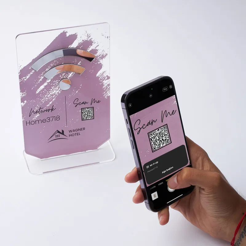 Customizable Wifi Connection QR Code Acrylic Plate