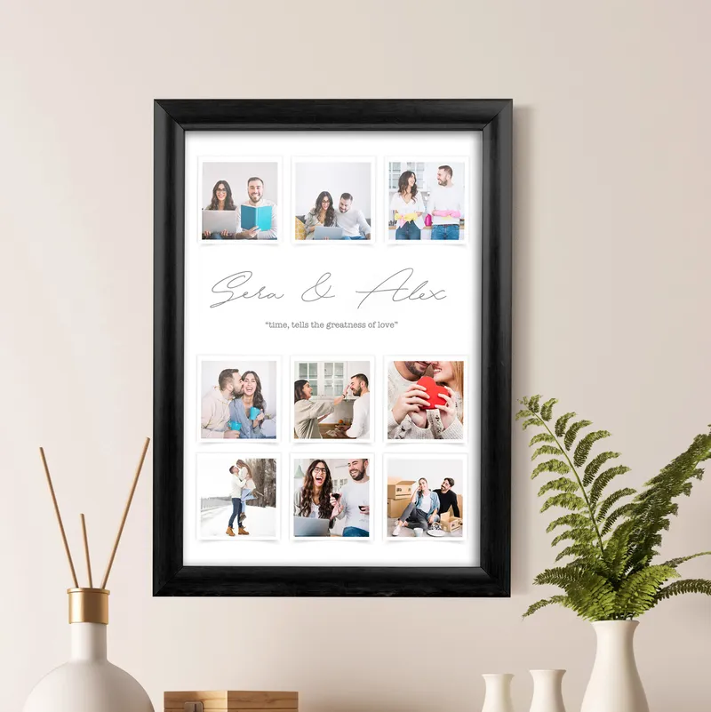 Customized Gift Frame with 9 Photo Prints