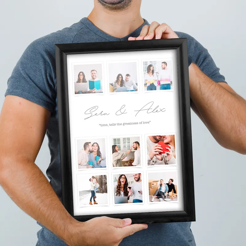 Customized Gift Frame with 9 Photo Prints