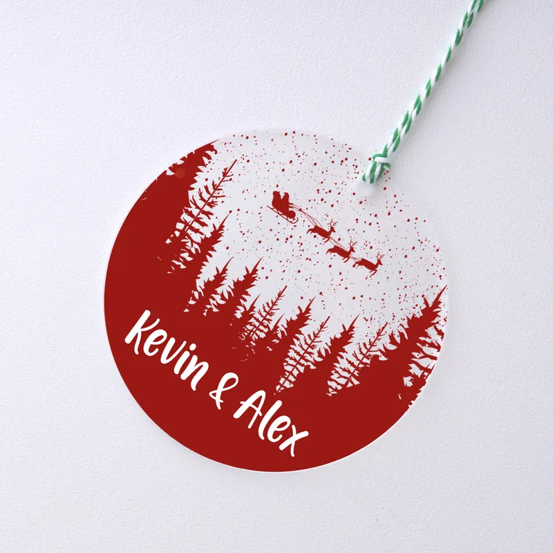 Personalised Acrylic Christmas Ornament for Couples and Friends
