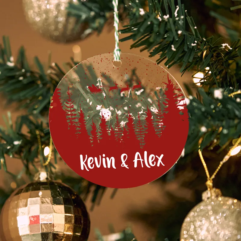 Personalised Acrylic Christmas Ornament for Couples and Friends