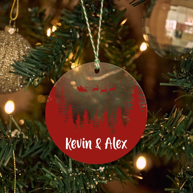 Personalised Acrylic Christmas Ornament for Couples and Friends