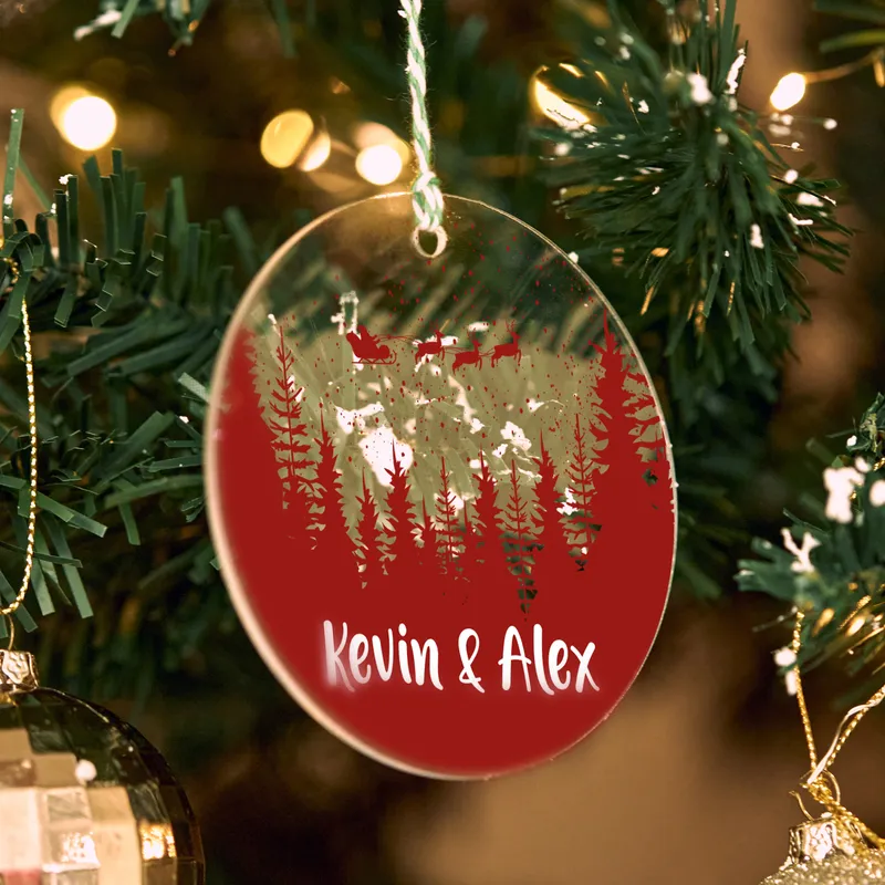 Personalised Acrylic Christmas Ornament for Couples and Friends