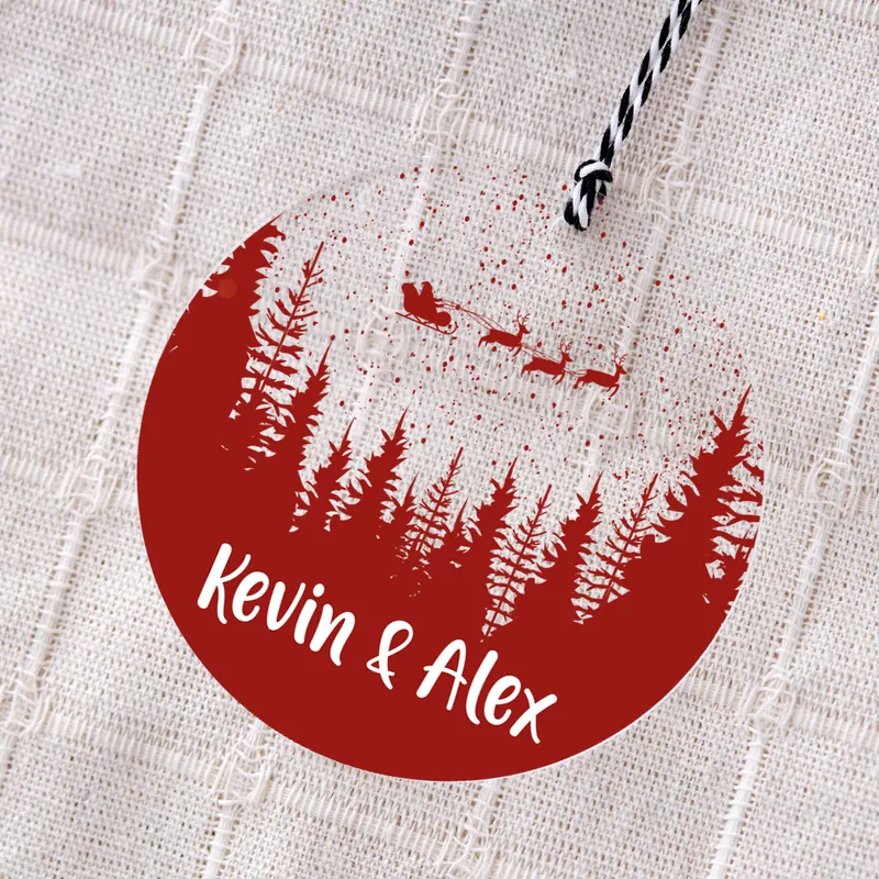 Personalised Acrylic Christmas Ornament for Couples and Friends