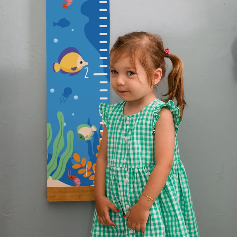 Cute and Colorful Sea Life Design Height Chart for Kids