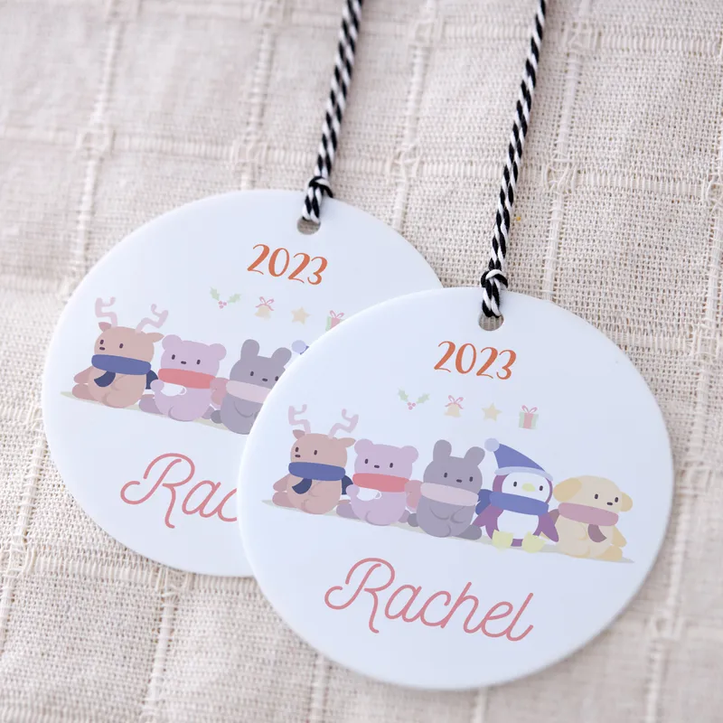 Cute Animals Personalized Christmas Tree Ornament