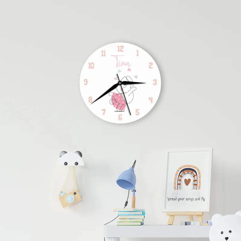 Cute Cat Designed Personalized Wall Clock