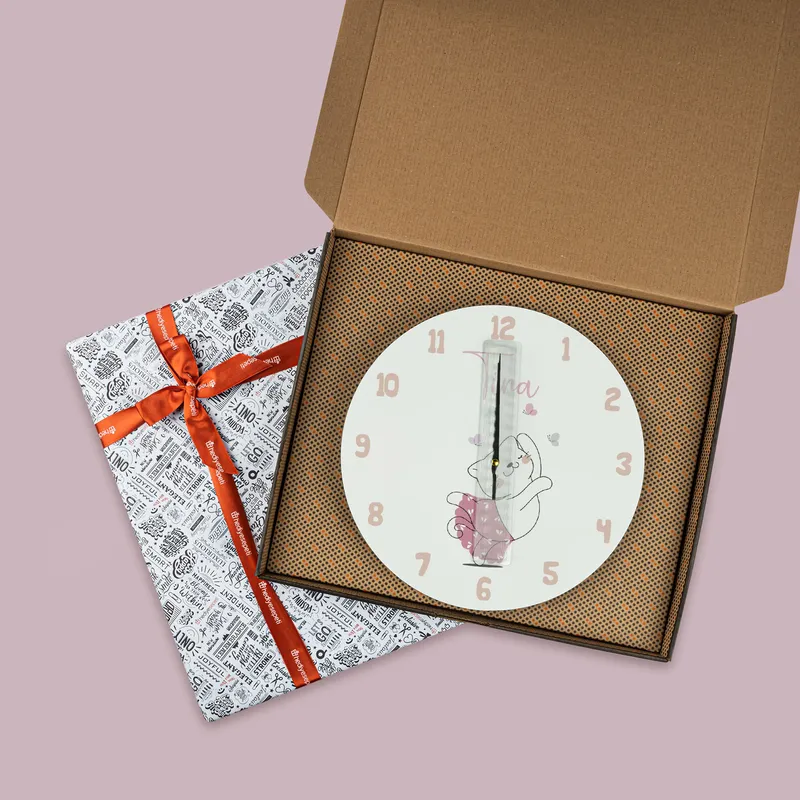 Cute Cat Designed Personalized Wall Clock