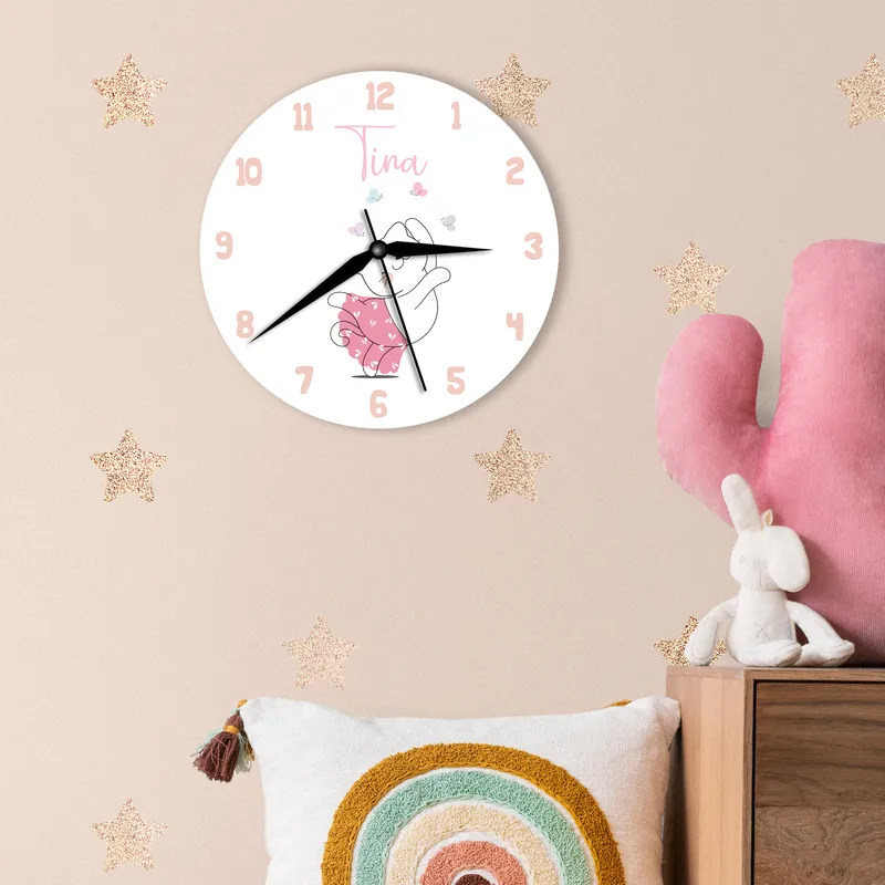Cute Cat Designed Personalized Wall Clock