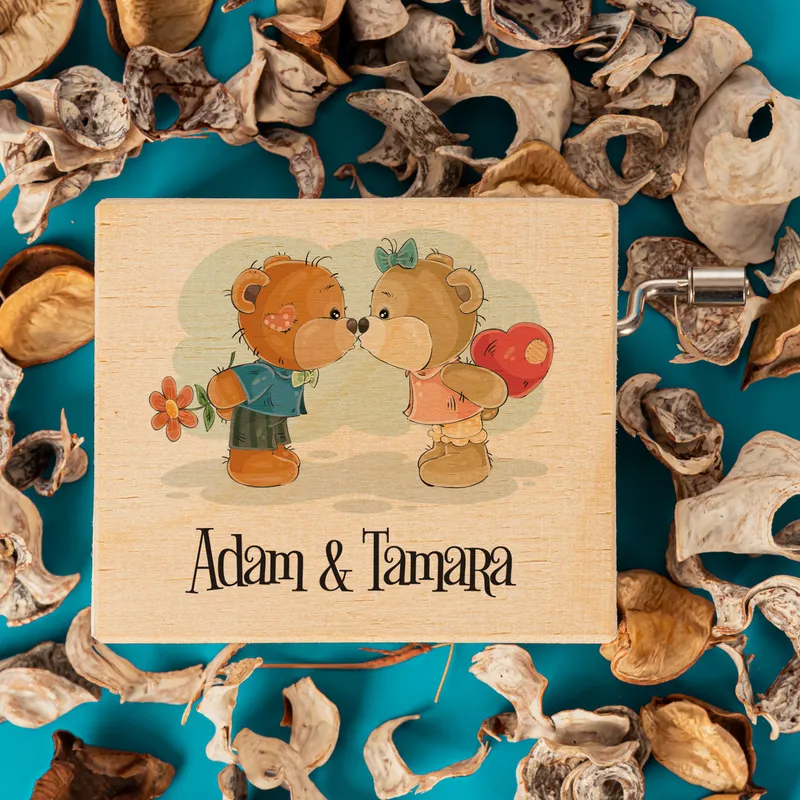 Personalised Romantic Bear Music Box for Her
