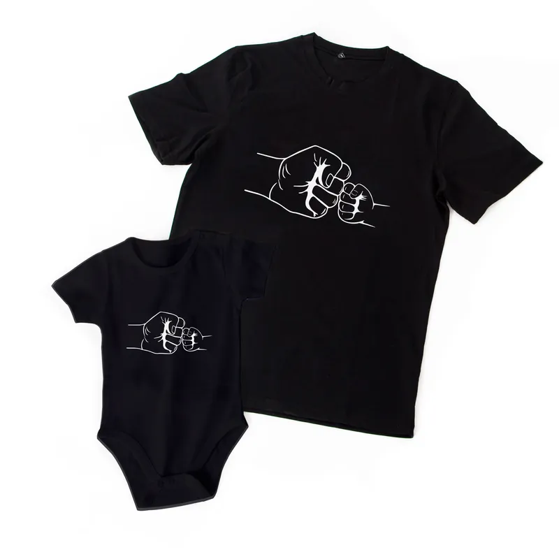 Dad and Baby Matching Brofist Shirt Set