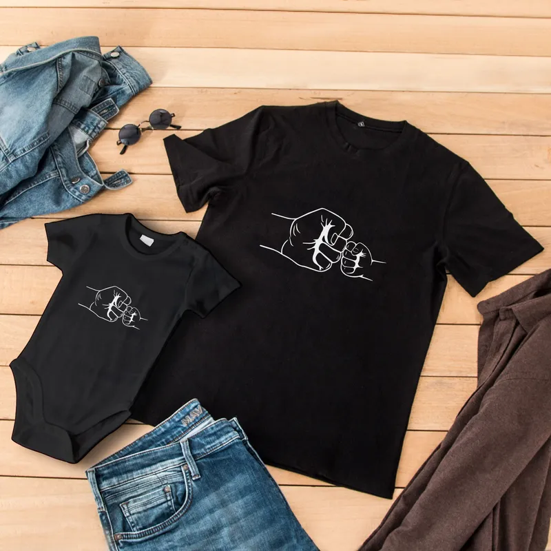 Dad and Baby Matching Brofist Shirt Set