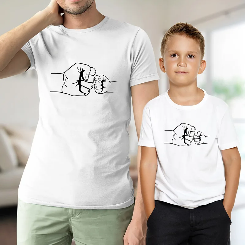 Father and Kids Matching Fist Bump T-Shirts