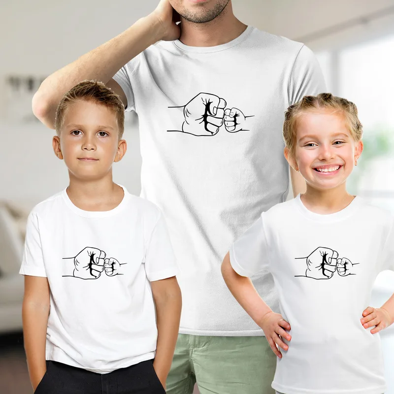 Father and Kids Matching Fist Bump T-Shirts