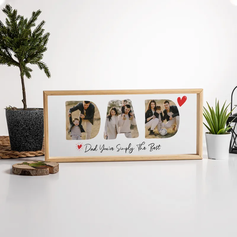 DAD Design Father's Day Gift Photo Printed Wooden Picture Frame