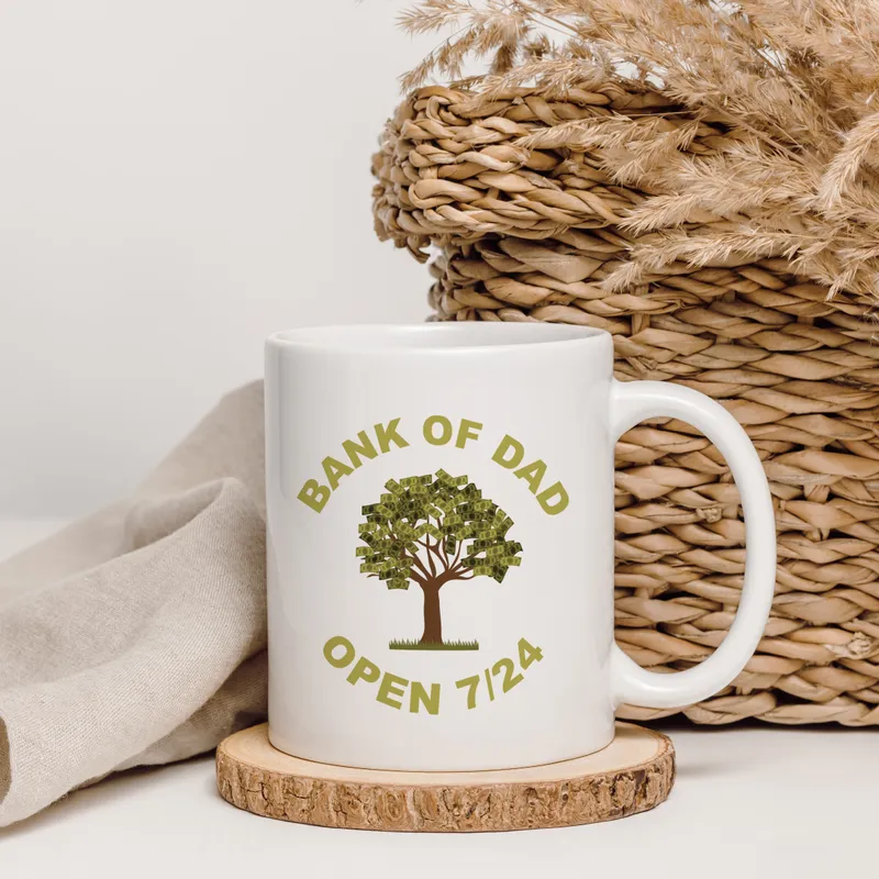 Dad's Bank Humorous Coffee Mug for Birthdays and Father's Day