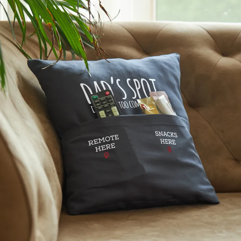 Dad's Spot Designed Decorative Pocket Pillow as Father's Day Gift