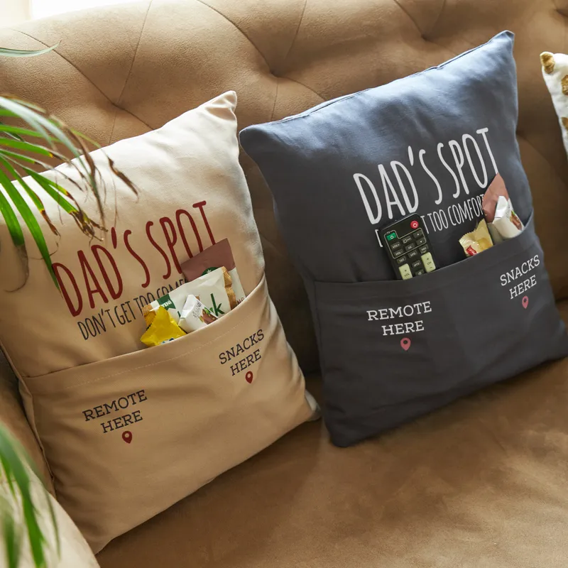 Dad's Spot Designed Decorative Pocket Pillow as Father's Day Gift