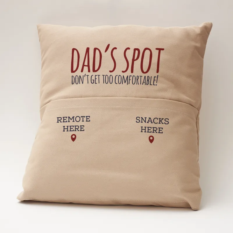 Dad's Spot Designed Decorative Pocket Pillow as Father's Day Gift