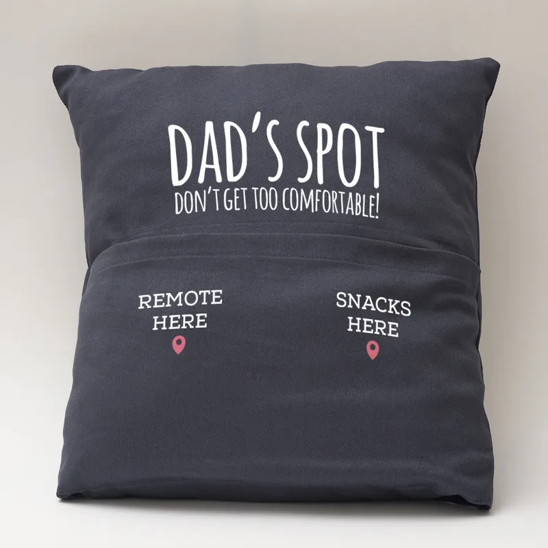 Dad's Spot Designed Decorative Pocket Pillow as Father's Day Gift