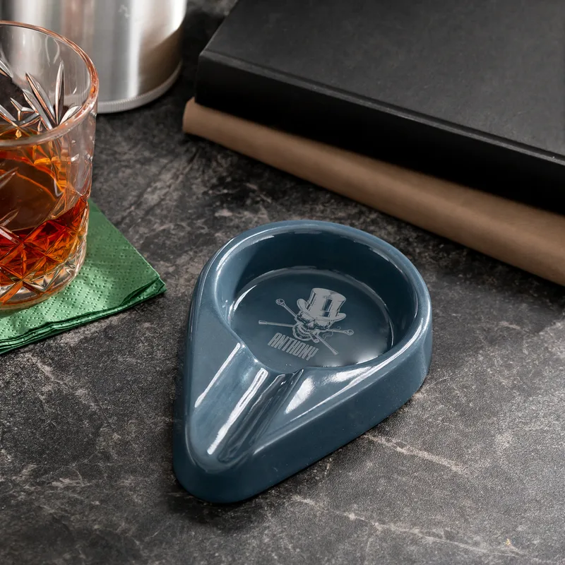 Dark Gray Ceramic Cigar Ashtray Gifts for Cigar Lovers
