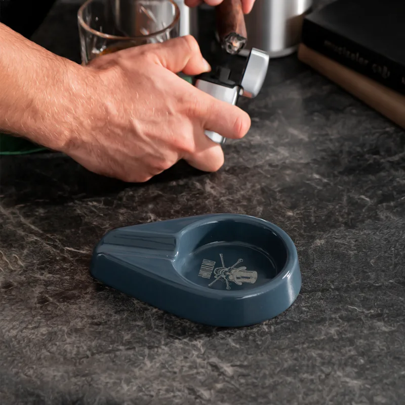 Dark Gray Ceramic Cigar Ashtray Gifts for Cigar Lovers