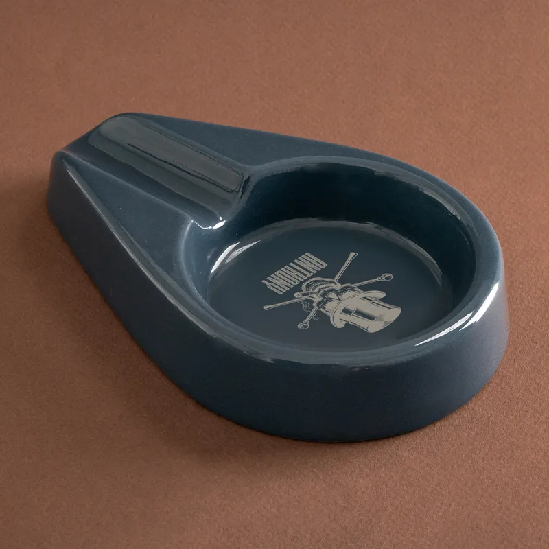 Dark Gray Ceramic Cigar Ashtray Gifts for Cigar Lovers