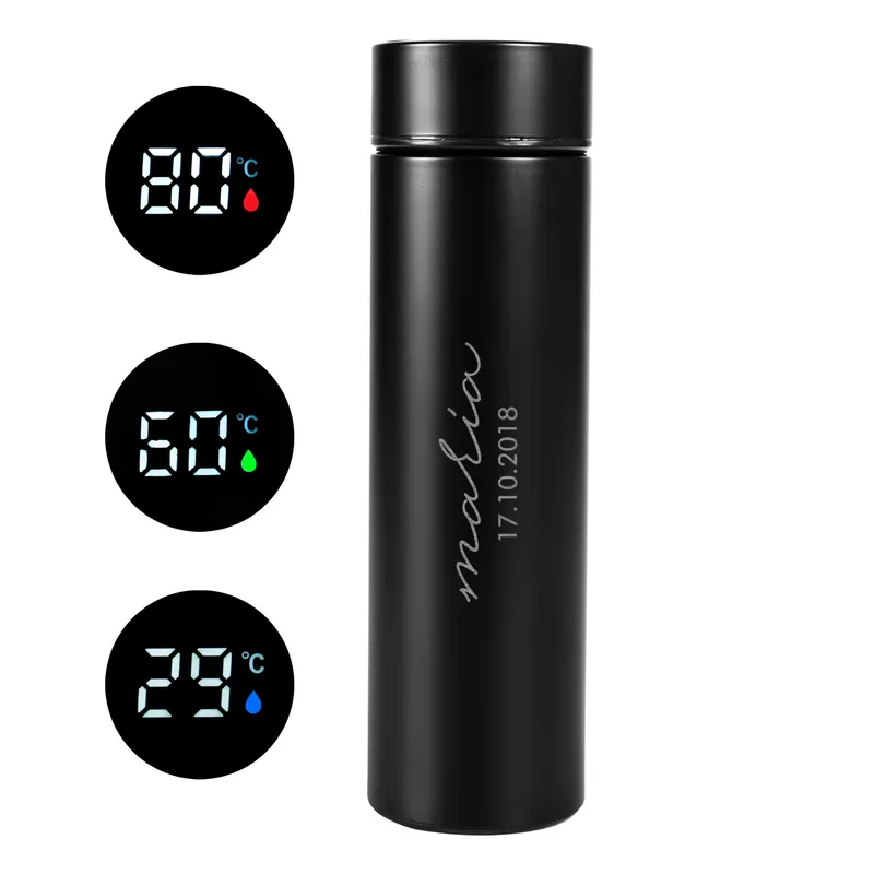 Date and Signature Printed Thermal Flask with Digital Temrprature Display