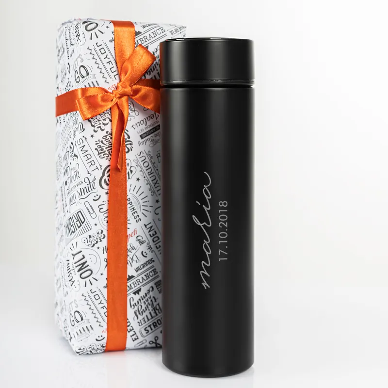 Date and Signature Printed Thermal Flask with Digital Temrprature Display