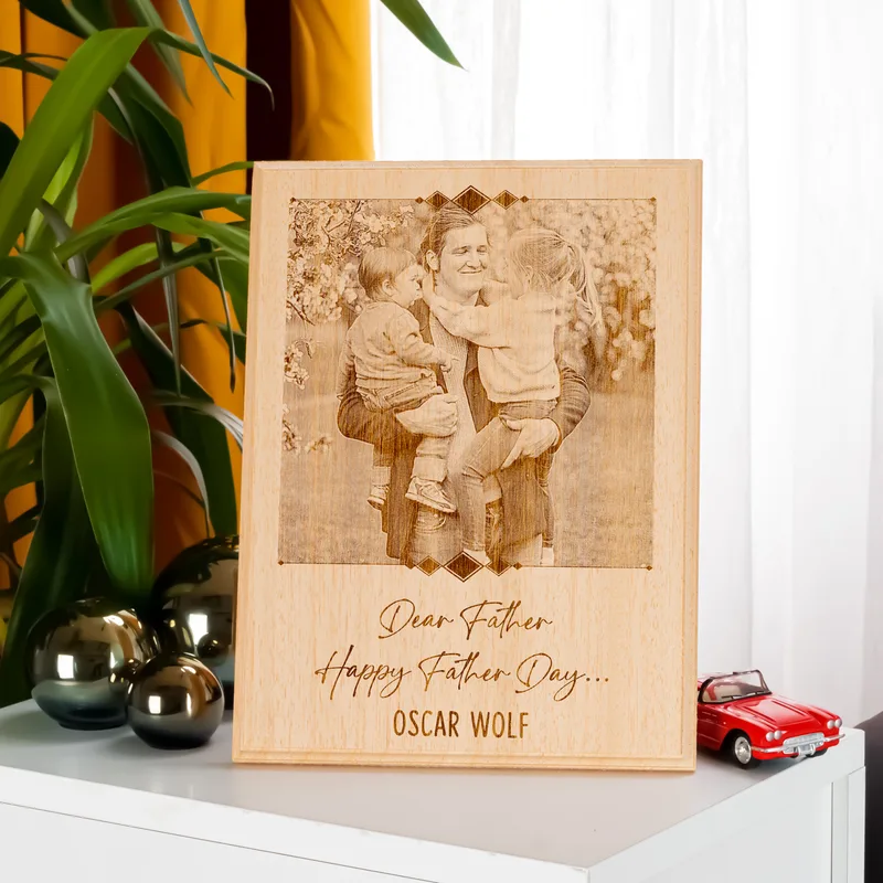 Dear Father's Day Gift Ideas Personalized Wooden Photo