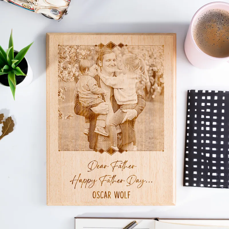 Dear Father's Day Gift Ideas Personalized Wooden Photo