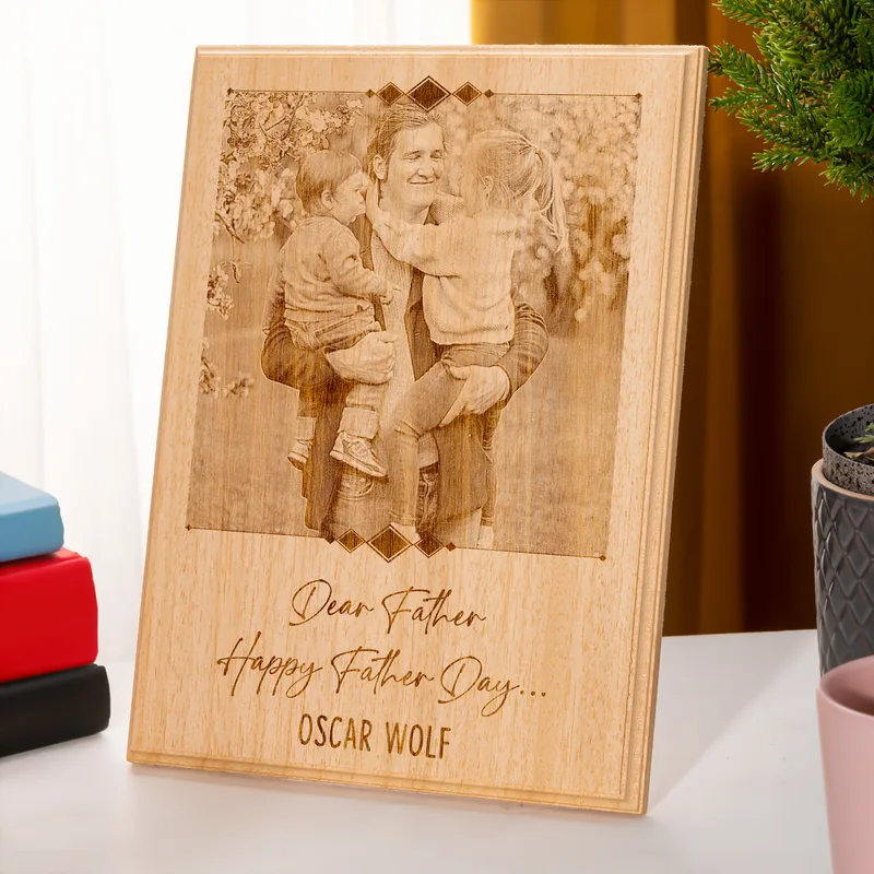 Dear Father's Day Gift Ideas Personalized Wooden Photo