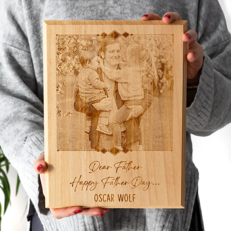 Dear Father's Day Gift Ideas Personalized Wooden Photo