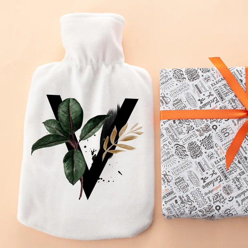 Decorative Initial Design Personalized Hot Water Bottle