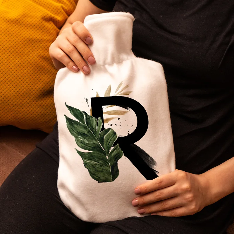 Decorative Initial Design Personalized Hot Water Bottle