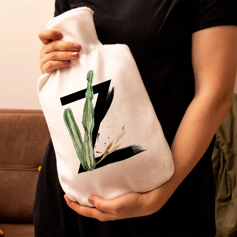 Decorative Initial Design Personalized Hot Water Bottle