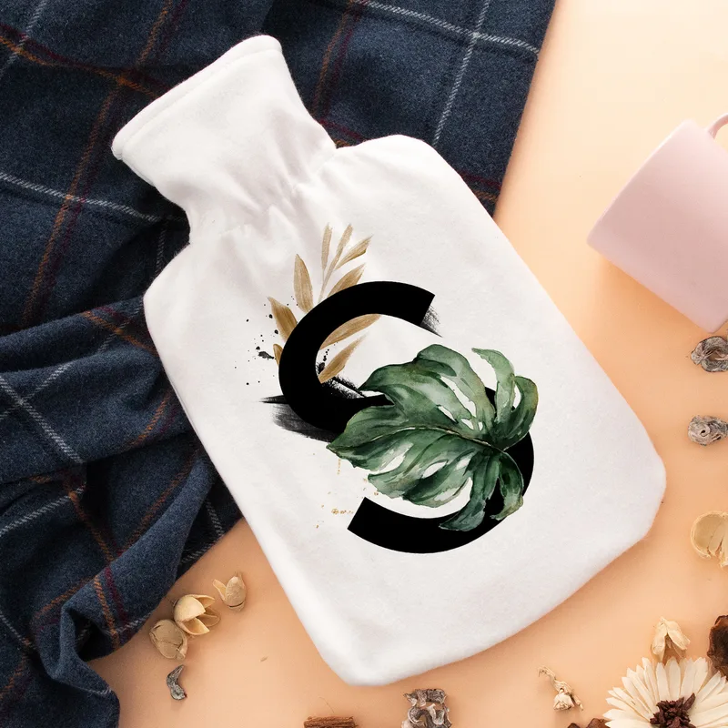 Decorative Initial Design Personalized Hot Water Bottle