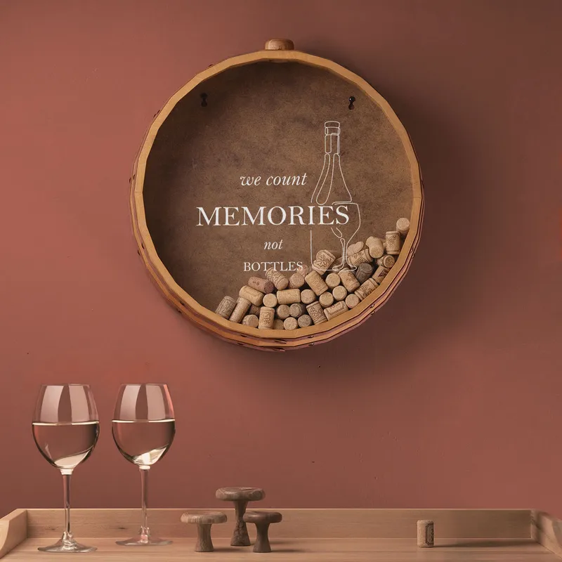 Decorative Wall-Mounted Wine Cork Storage Box