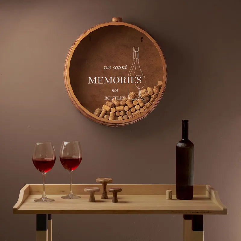 Decorative Wall-Mounted Wine Cork Storage Box