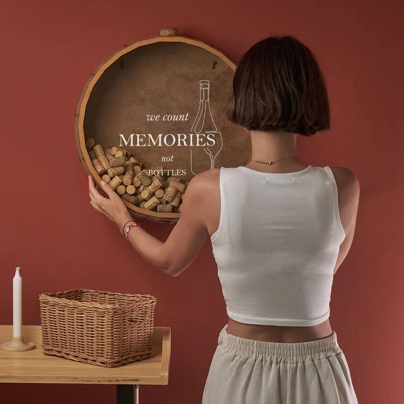 Decorative Wall-Mounted Wine Cork Storage Box