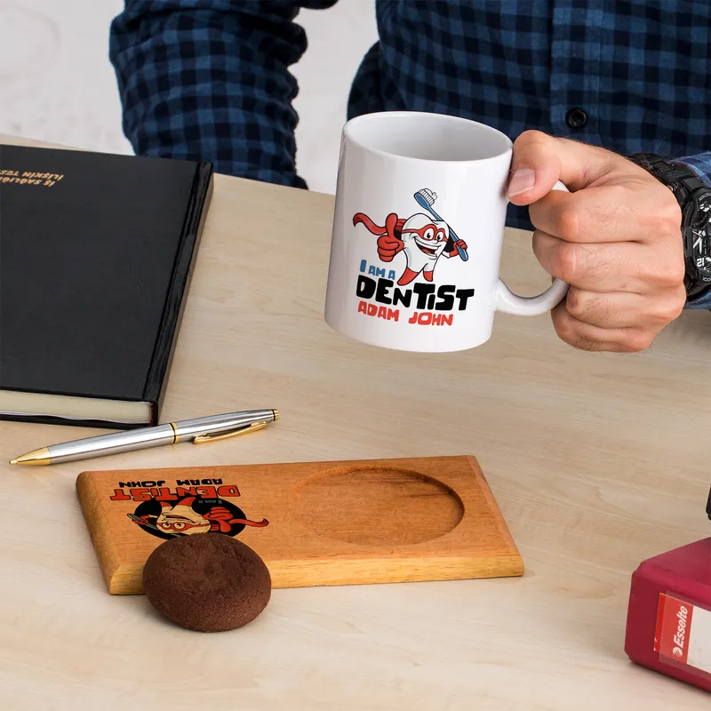 Super Dentist Personalised Mug and Coaster Gift Set