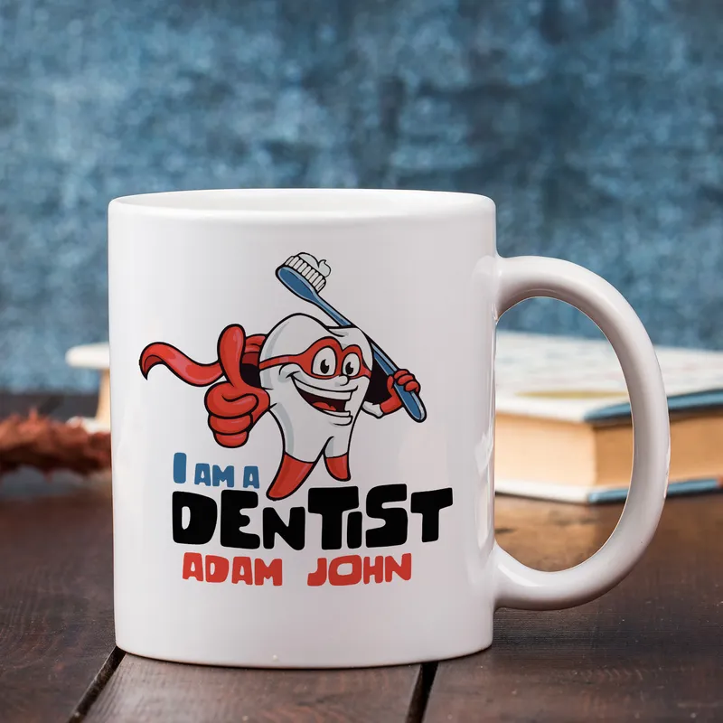 Super Dentist Personalised Mug and Coaster Gift Set
