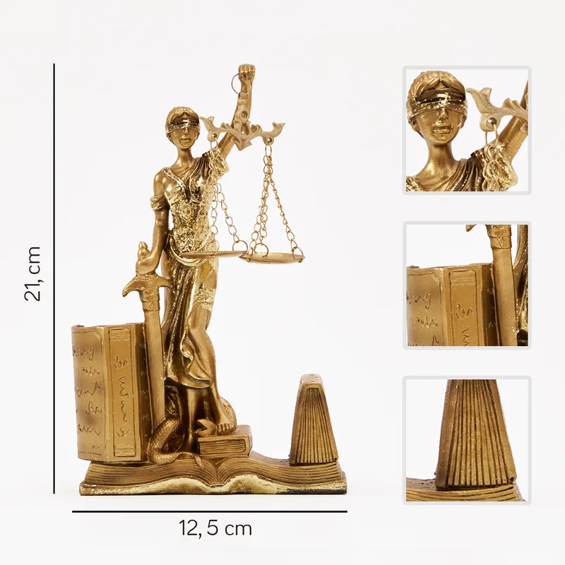 Desktop Card Holder Pen Holder Compartment Justice Scale Sculpture