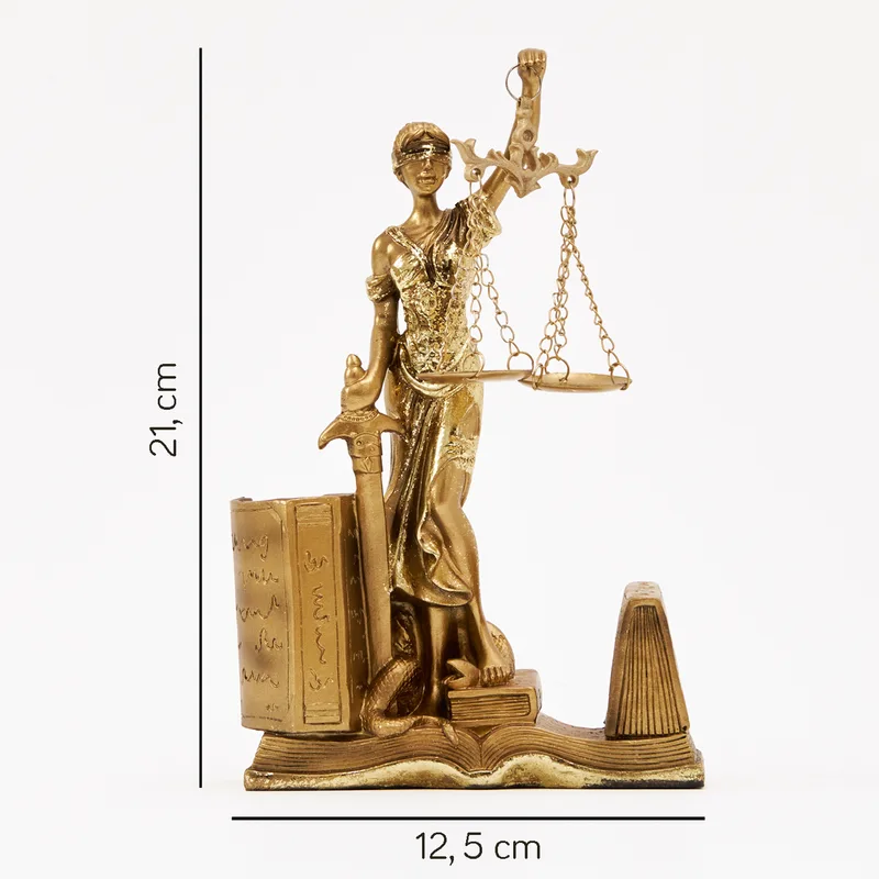 Desktop Card Holder Pen Holder Compartment Justice Scale Sculpture