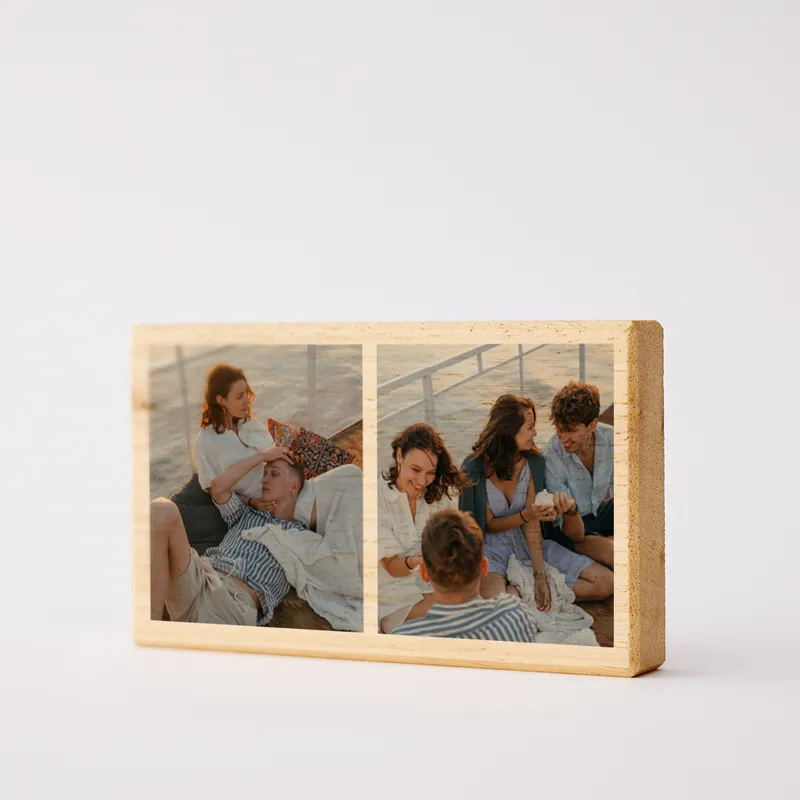 Desktop Wooden Photo Block Set 2 pcs