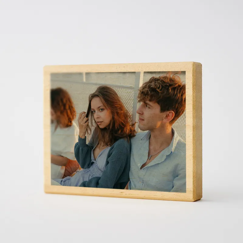 Desktop Wooden Photo Block Set 2 pcs